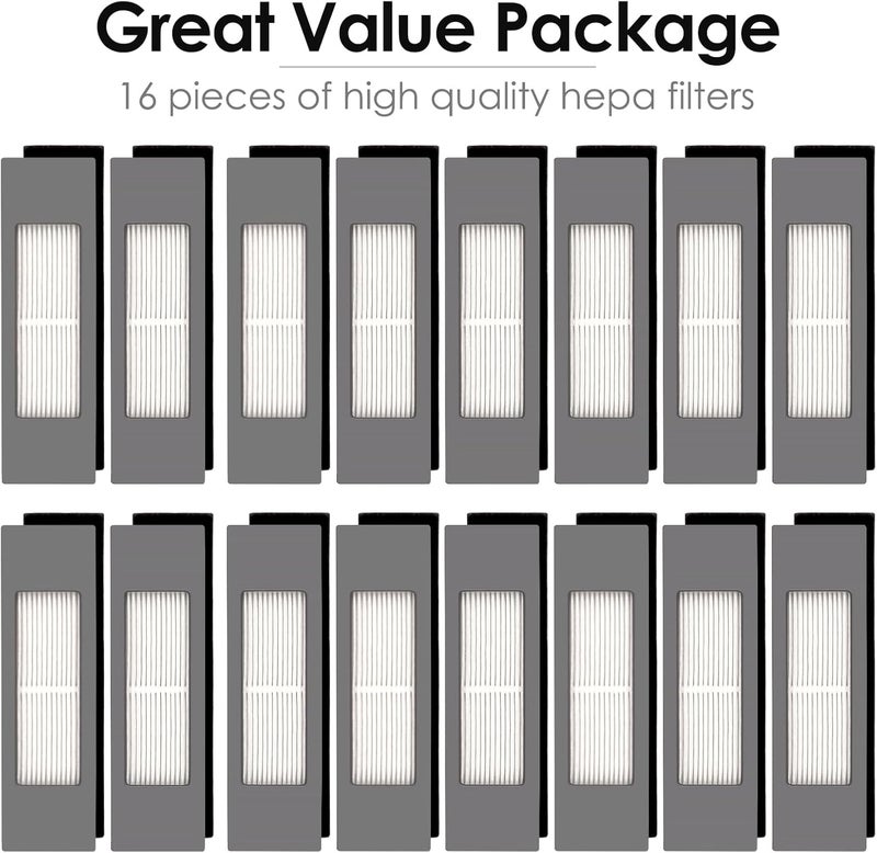 CHAIN PEAK (16 Pieces) N10 HEPA Filters for ECOVACS DEEBOT OZMO N10, N10 Plus, 920, 950, T8 AIVI Max, T9, T5, N5, N7, N8+, N8 Pro Plus, DX55, DX93, DJ65 Robot Vacuum Cleaner Filters Accessories Kit - Image 2